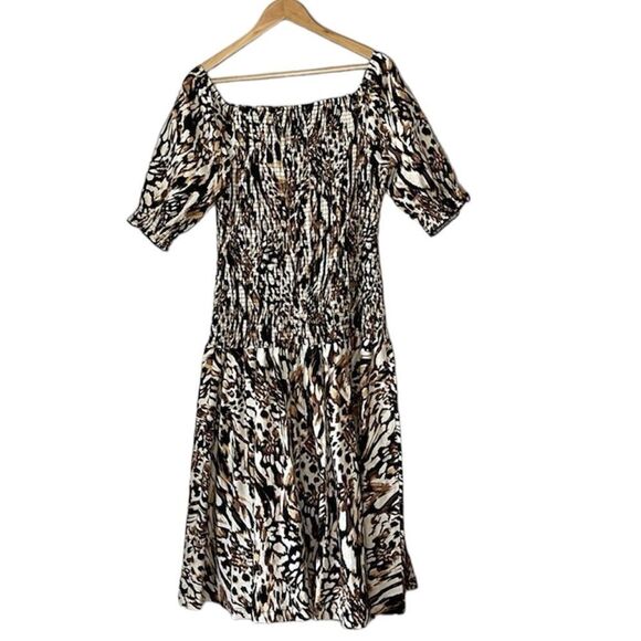 NWOT Midnight Velvet Midi Animal Print Dress XL - Picture 2 of 9